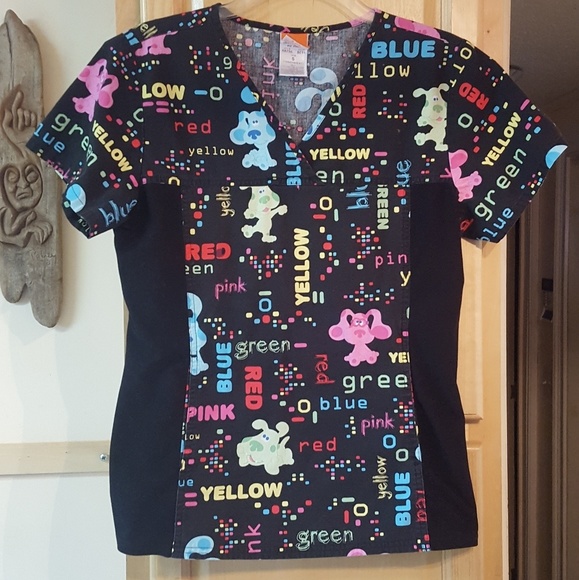 Nickelodeon Tops - Nickelodeon Blues Clues Flex Sides Scrub Top Small